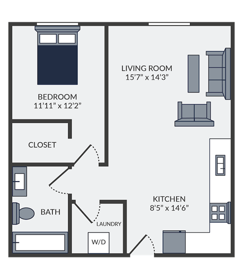 a floor plan of a bedroom apartment